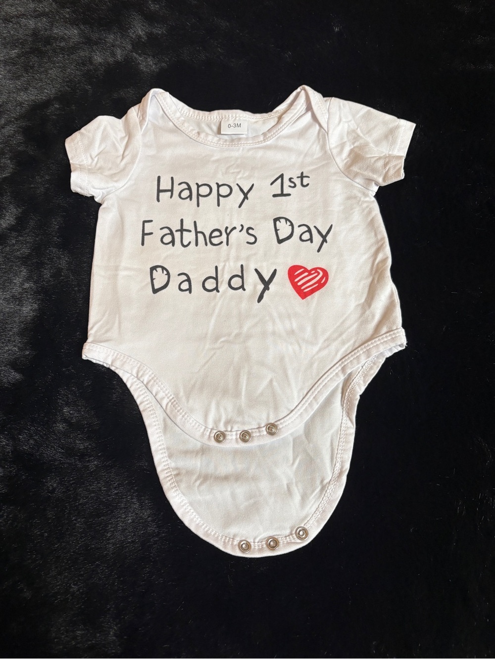 Baby One-Piece Bodysuit - Happy 1st Father's Day Daddy - White